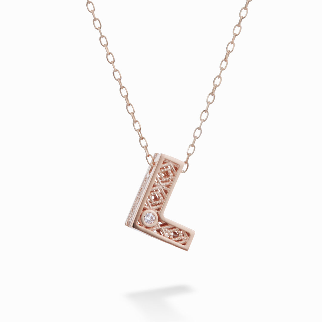 Nihama cl 18k Buchstabe L Roségold Durchm. ct.0,01 NDLETLO3