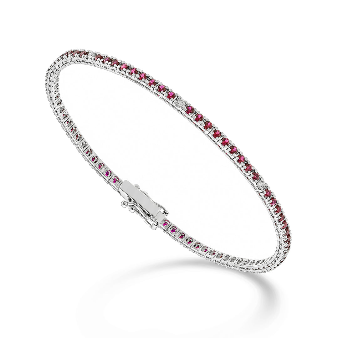 X-Diamond Br Tennis 18k Rubine 2,00 ct Lab. gewachsen ct.0,18 cm.17,5 - 80 Einstellungen LXDBTQ220RBRDIO4