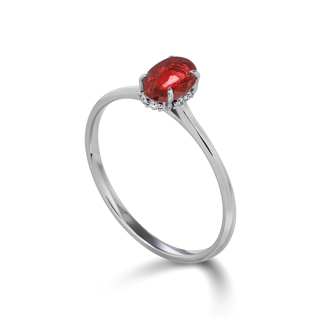 Nihama an 18k ruby ​​n. oval 6x4 update set with diamonds NA5219O4RBN057