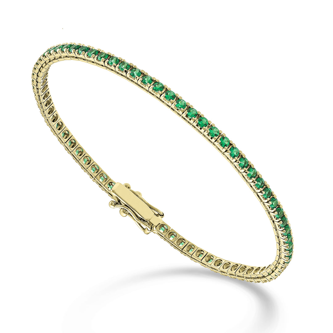 Nihama br tennis 18k smaragden ct. 1,70 cm. 17,5 geel goud - 80 instellingen NBTQ220SMRO1