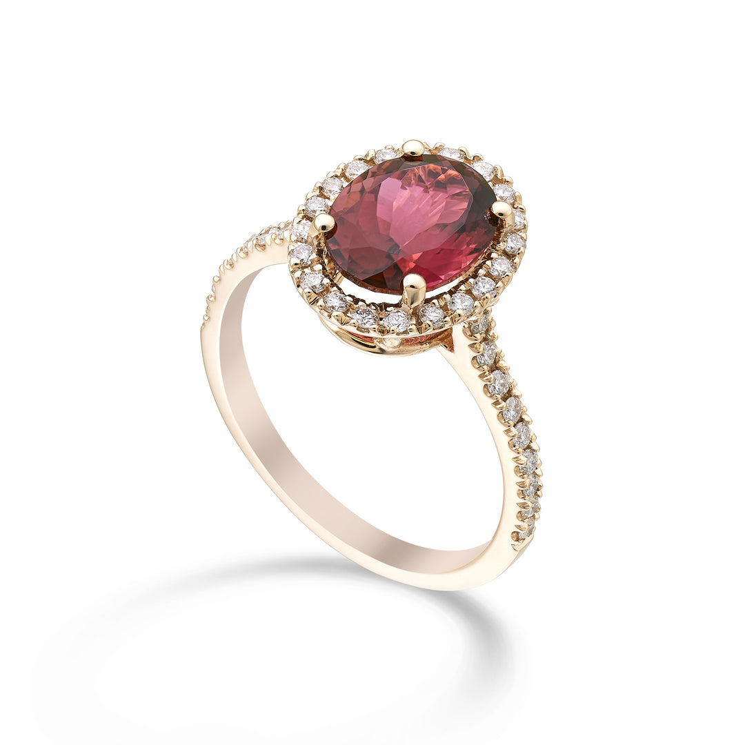 Golay oval tourmaline ring 10x8 and diamonds ACLC070DTO810-22147110087