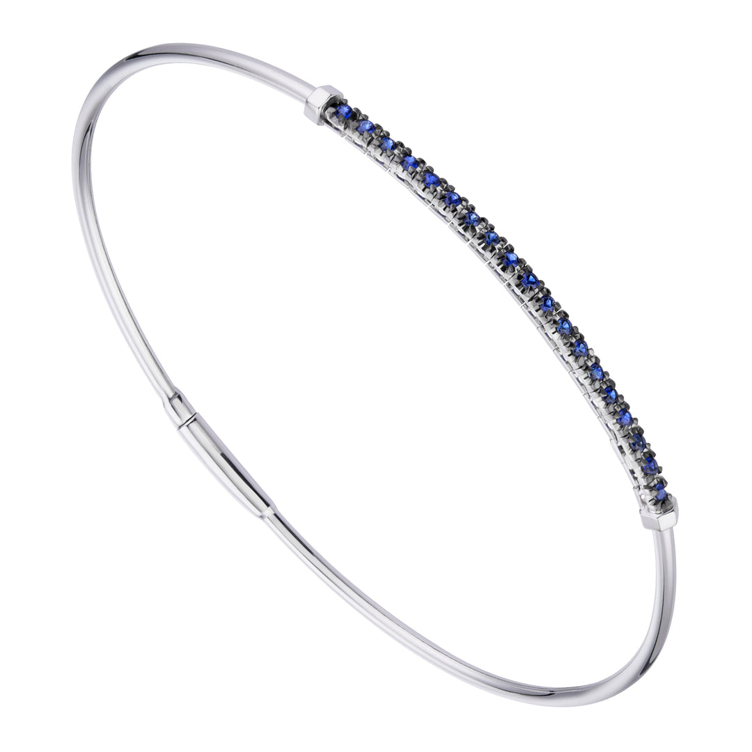 Golay square bezel slave bracelet with blue sapphires BSCQ010030ZB