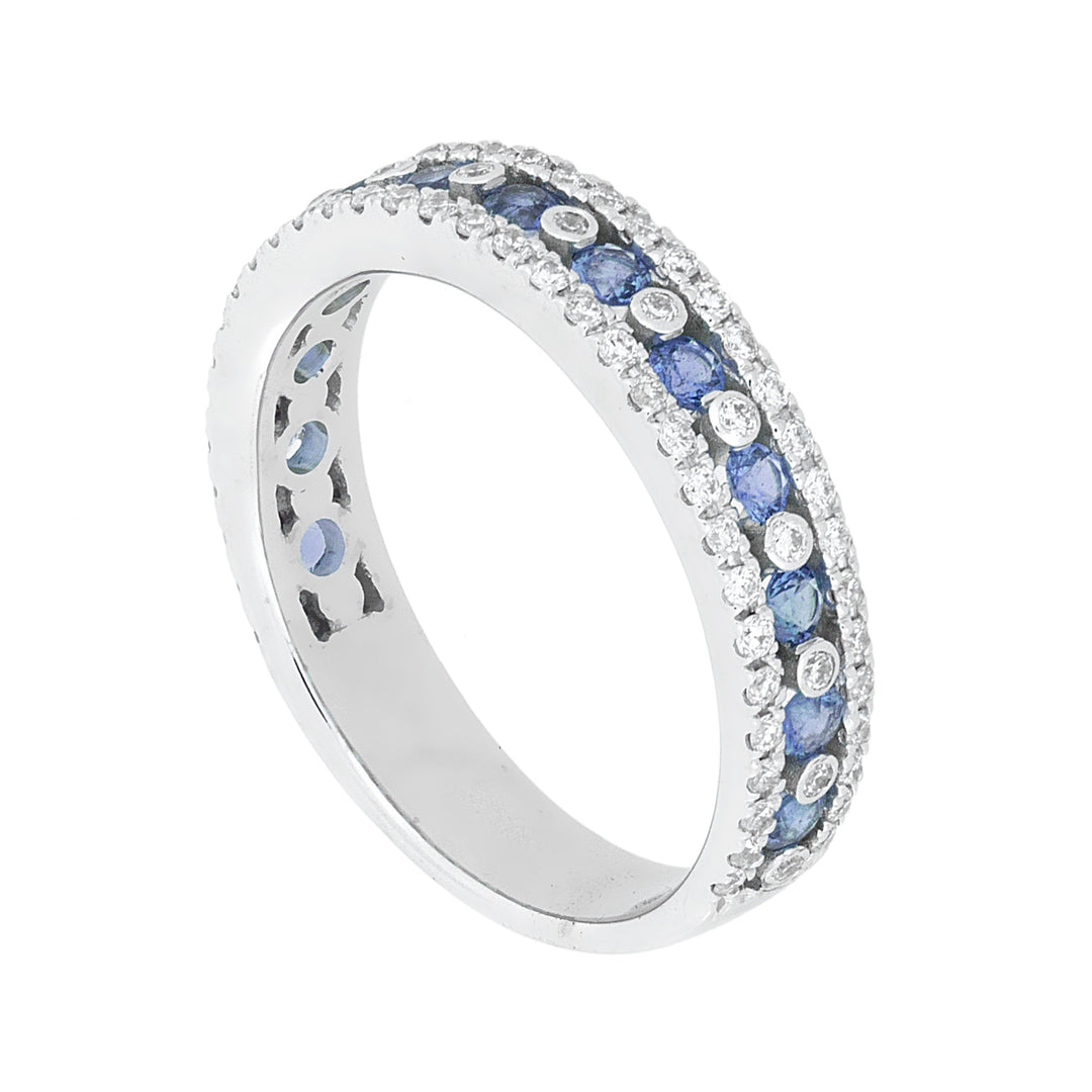 Golay halfronde trackbandring diamanten en saffier AFMG001WDIZB-16097110032