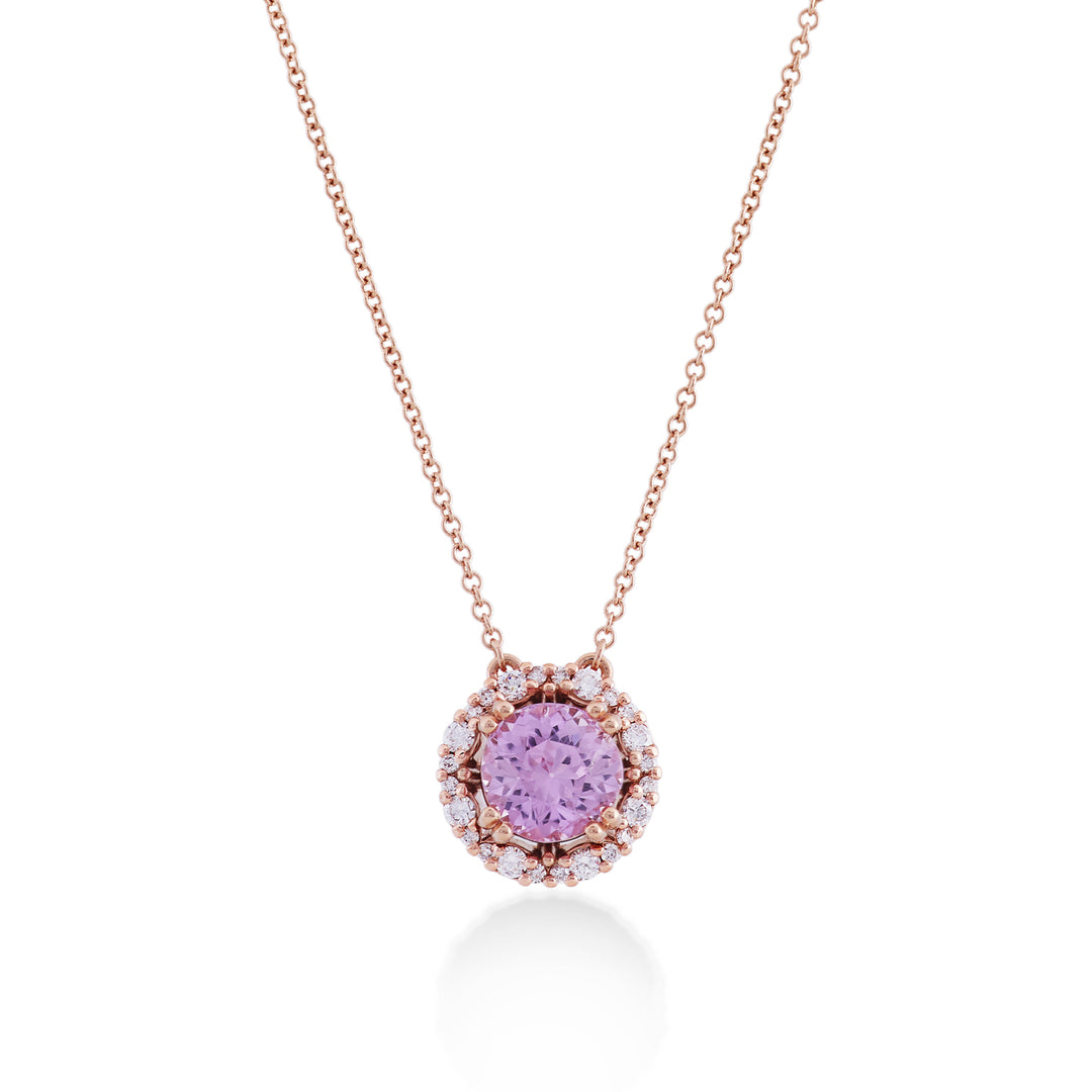 Nihama cl 18k runder Kunzit 8mm ct.2,73 Durchm. ct.0,30 NDCLC087DIKZ1O3.273