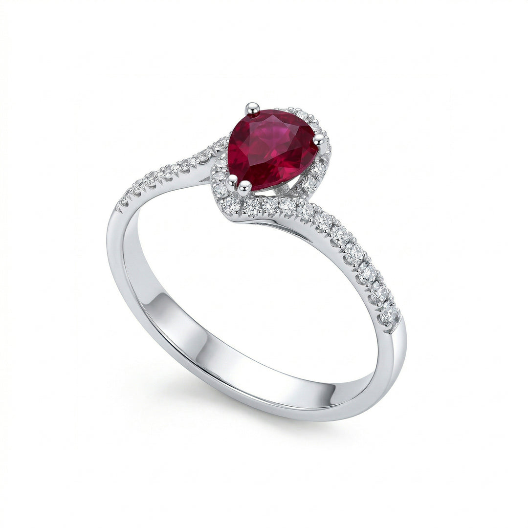Golay ruby drop ring 7x5 with contour ACLC028WDIRU-17335110145
