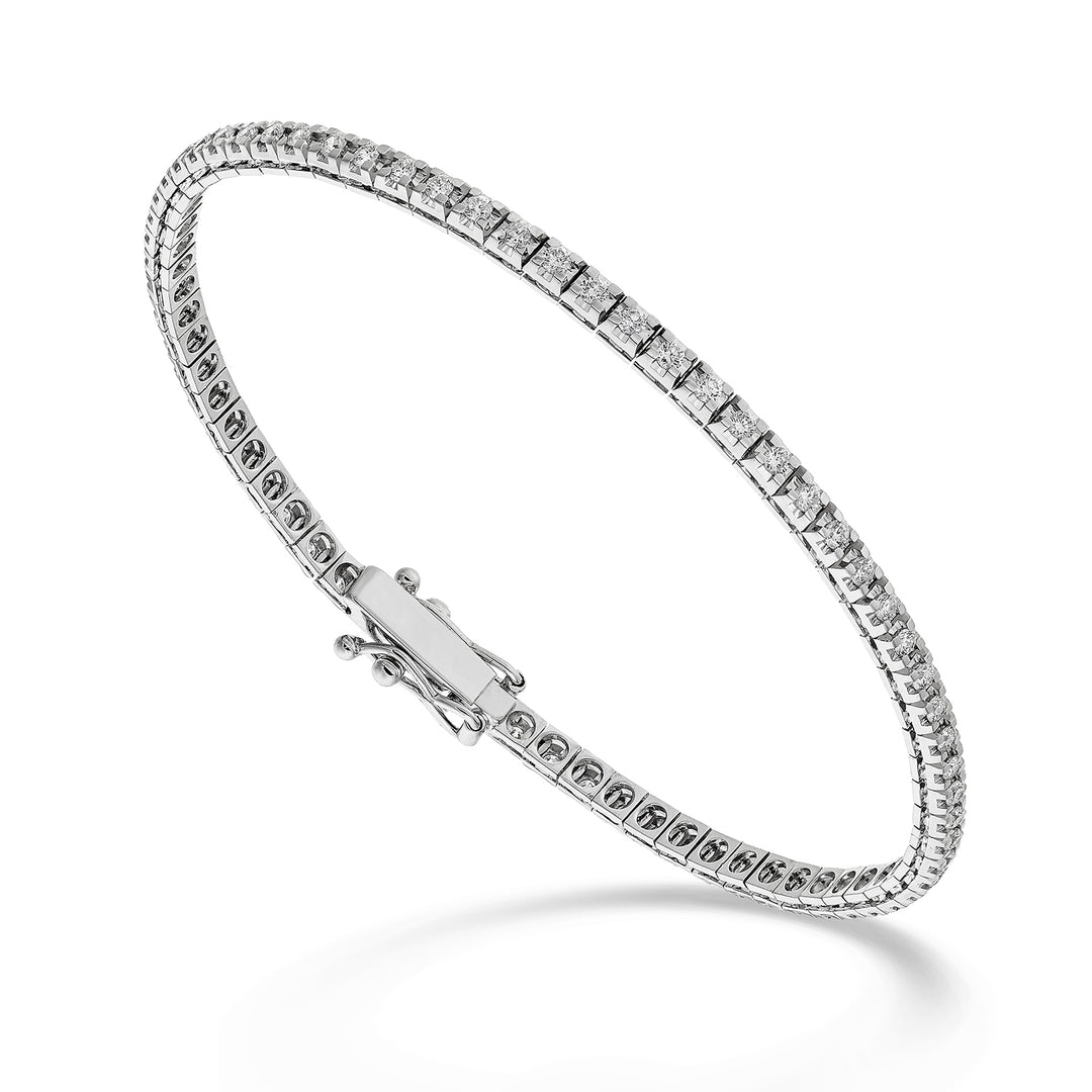Tennisarmband mit Pyramidenlünette der World Diamond Group, 220 mm, 17,5 cm BTQ069DI070-24073110111