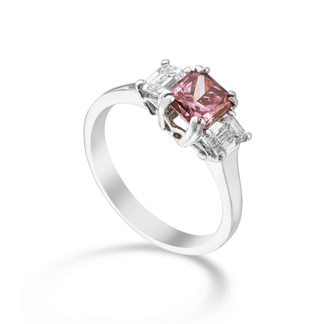 X-Diamond central radiant lgd diamond ring pink XDATRRD024WBP-22061110072