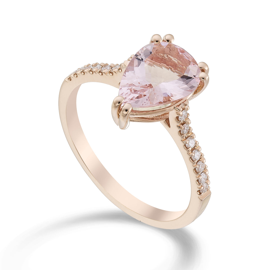 Golay drop morganite ring 10x7 verzonken schacht ACL195DMO710-23083110017