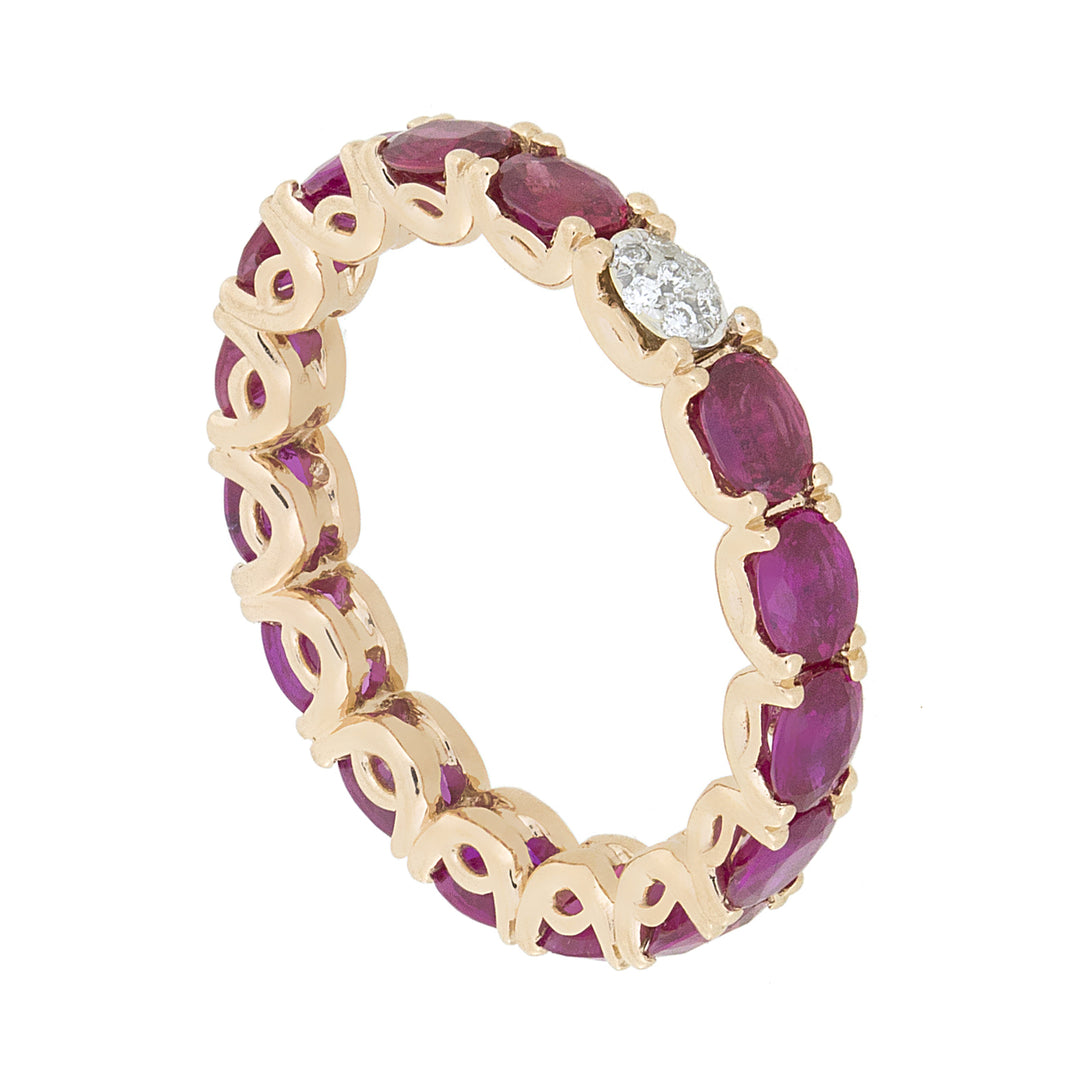 Golay linear ring with pink sapphires and diamonds AET040WDIZPR-23082110012