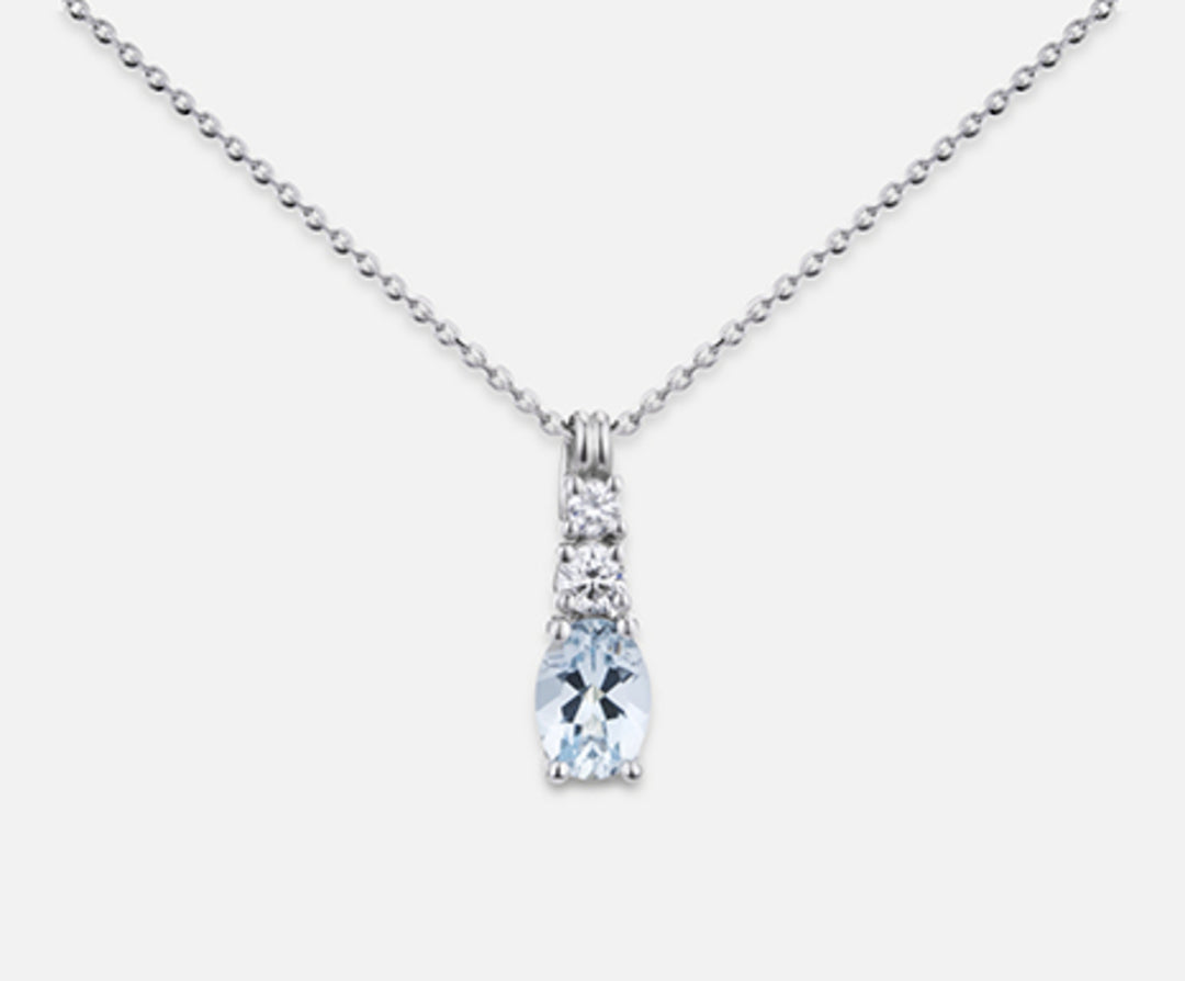 Mikiko cl 18k ovaal aquamarijn 7x5 ct.0.50 dia ct.0.15 MD5056O4AM