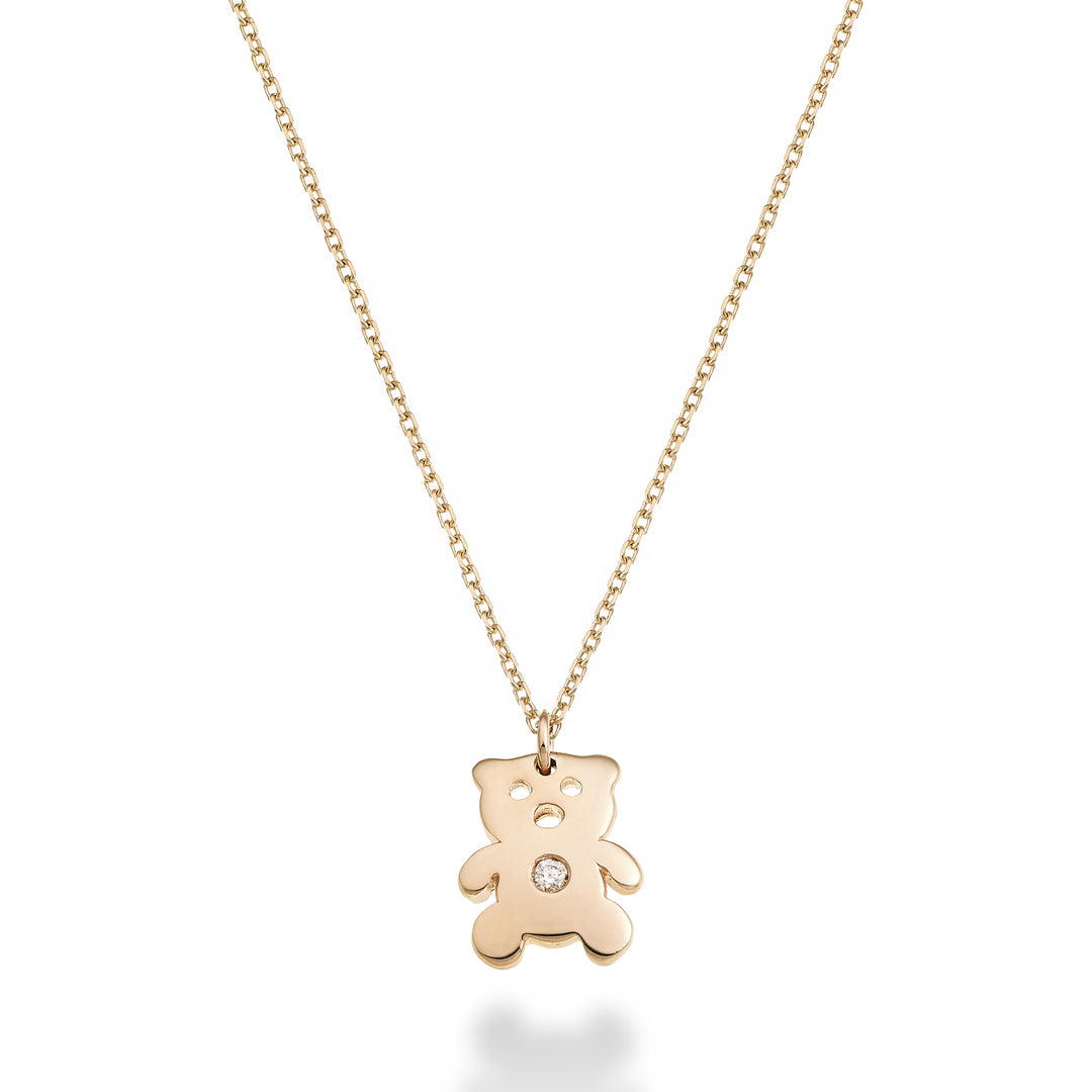 Nihama cl 18k teddybeer 0,01 ct roségoud ND5130O3BR001