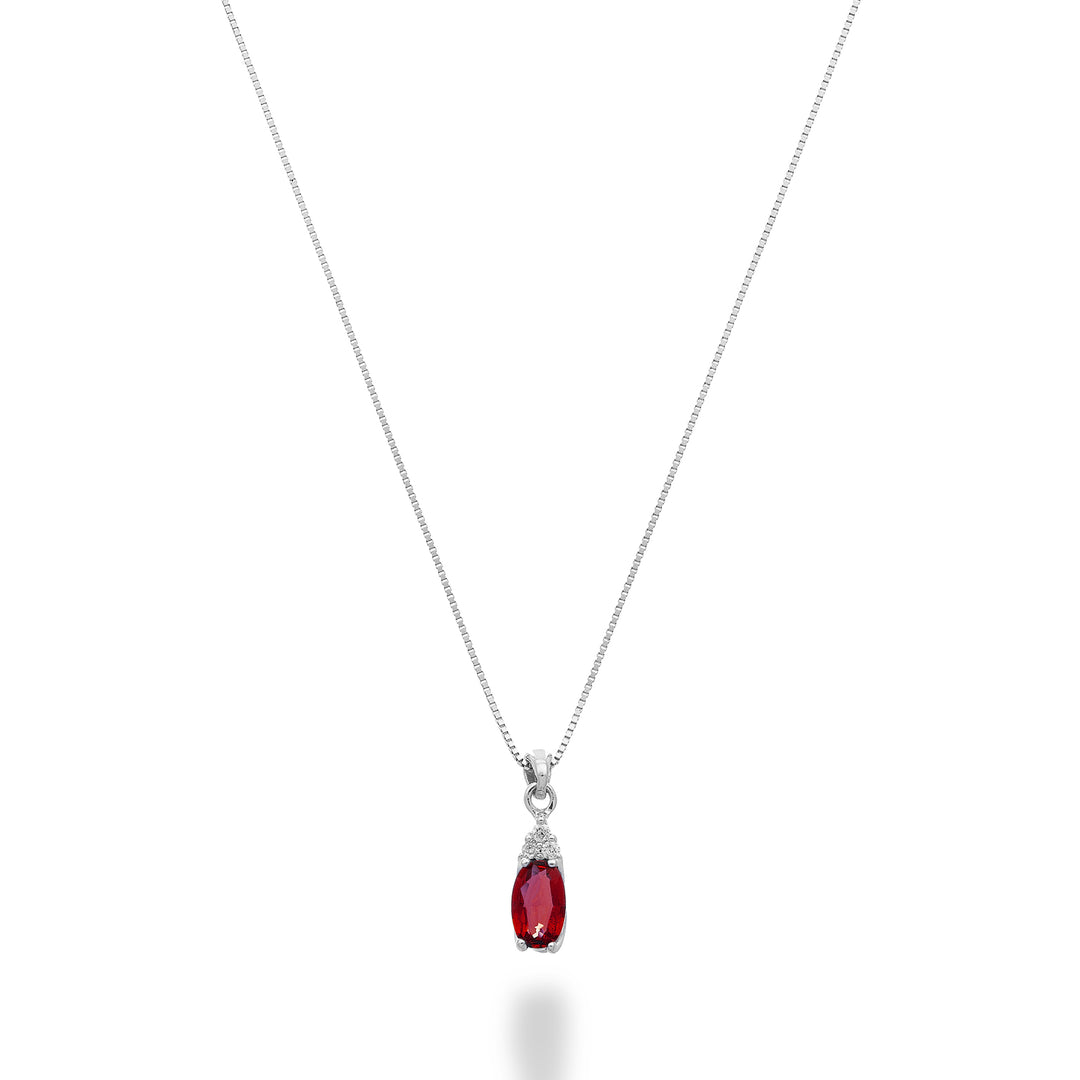 Mikiko cl 9k ruby ​​n. 5x3 oval with three diamonds MD5187R4RBN028