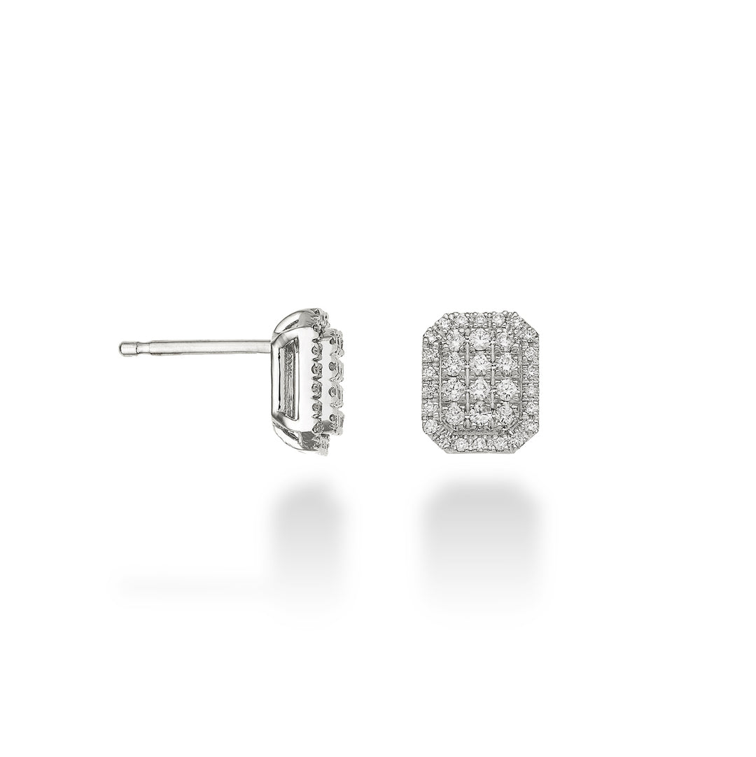 Golay octagonal shape multi-stone earrings OMPC001DI1-23086110021