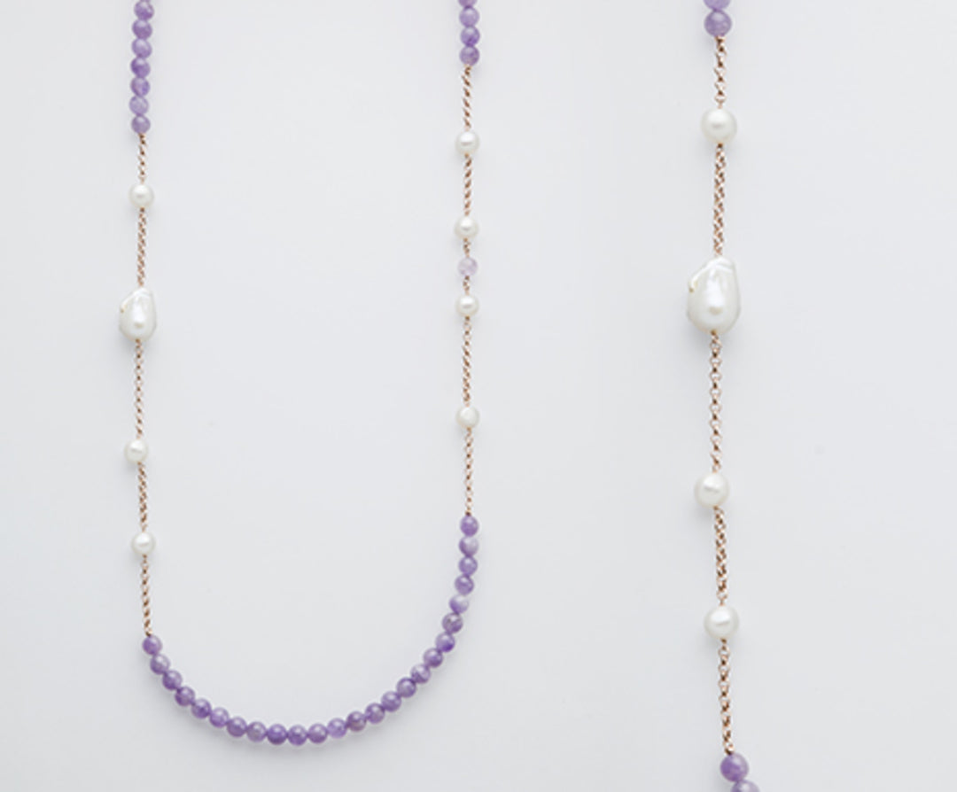 Nihama cl ag925 fw bar 10/11 14/15 lavender amethyst 8mm. 90 cm ND7540A3 LAVENDER