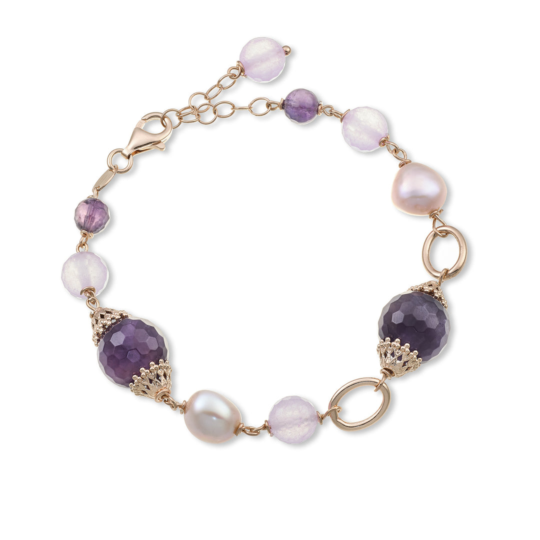 Mikiko br ag925 fw bar. mu 9/10 Amethyst 12mm lila Jade 8mm MB7473A3FDMU910