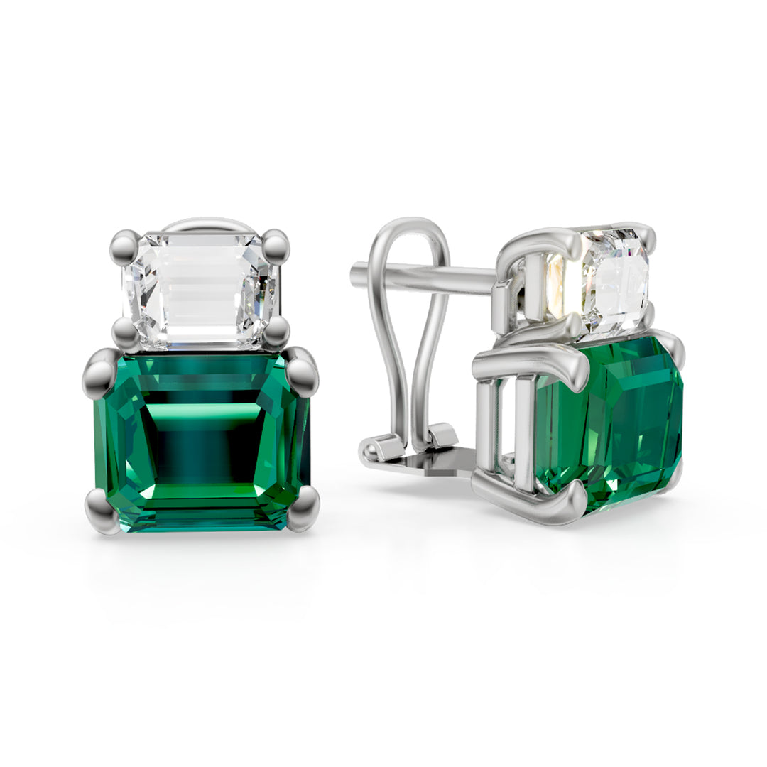Golay emerald and diamond earrings oct. horizontal OPU502DSM-24319110092