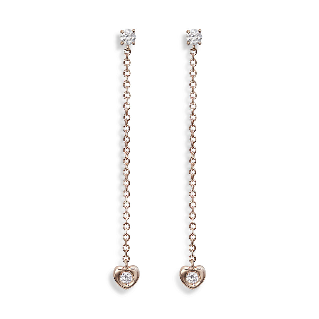 World Diamond Group oder 18 Karat 0,24 ct Herz-Lünettenkette 4 cm Rosé GO5076O3BR024