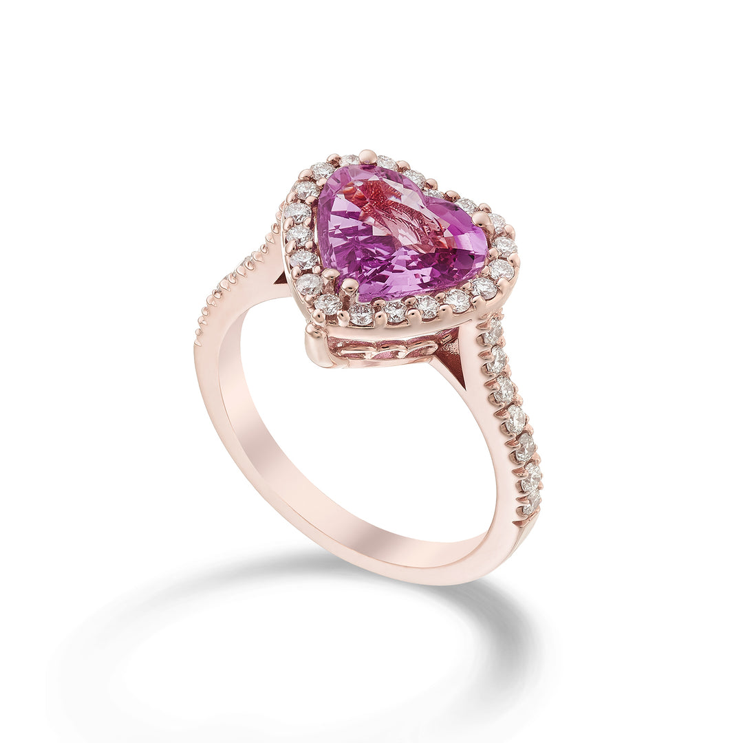 Golay roze zaffring hart 9x8, contour en steel incl. ACLC062DIZP98-23083110060