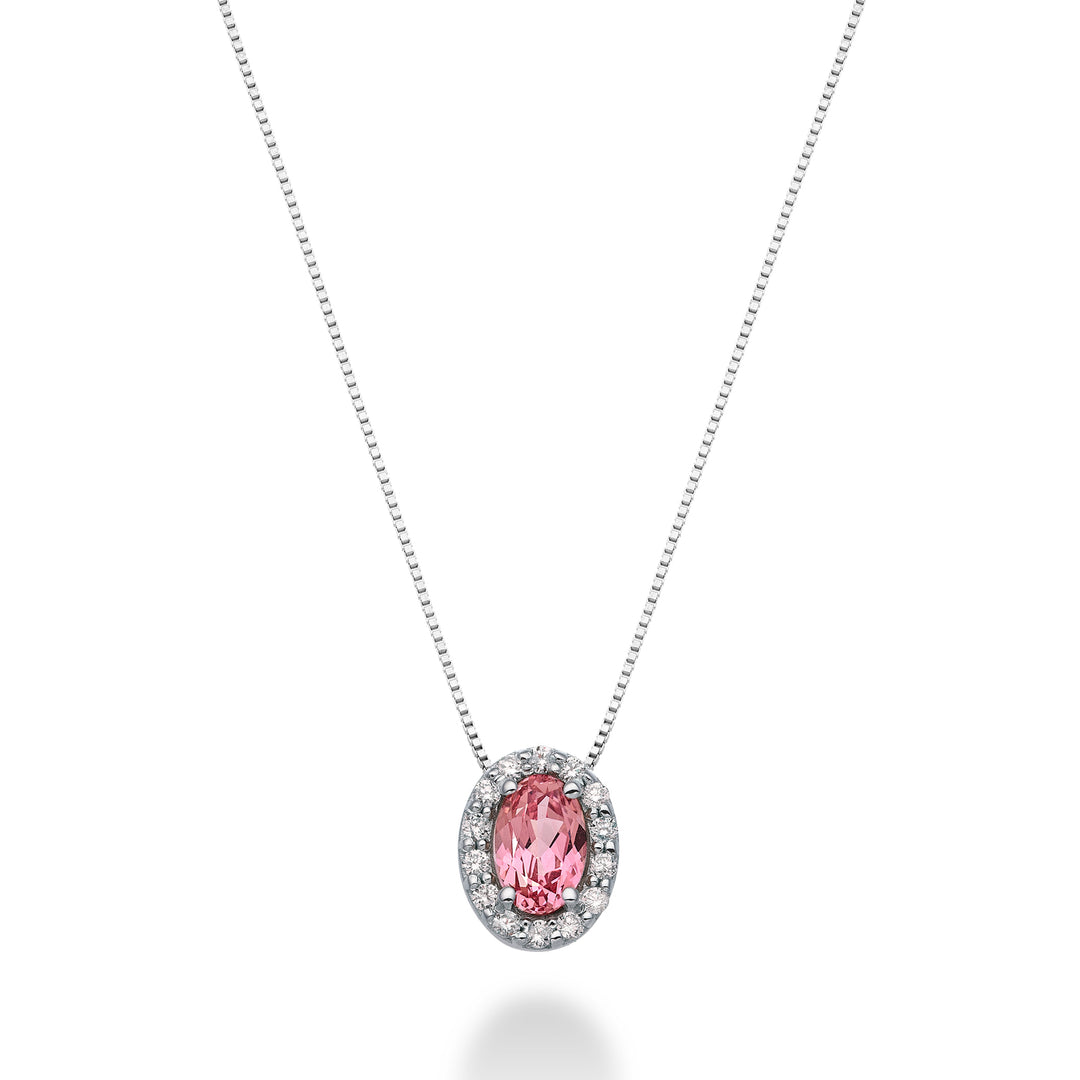 Mikiko cl 18k ovale roze saffier 6x4 ct.0.60 dia ct.0.09 MD5059O4ZFRP