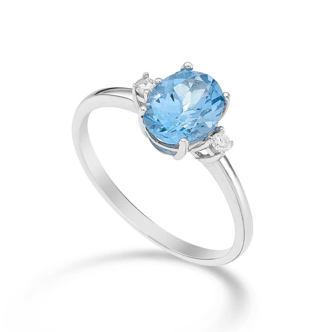 Mikiko, ein ovaler Blautopas aus 18 Karat, 8 x 6 ct., 1,50 Durchm. ct.0,05 MA5074O4TPAZ