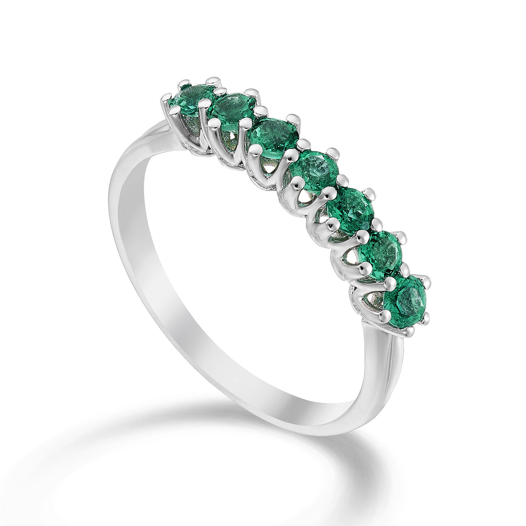 Golay lineaire riviera ring 7 smaragden totaal 0,52 ct AR7L046SM056-23053110015