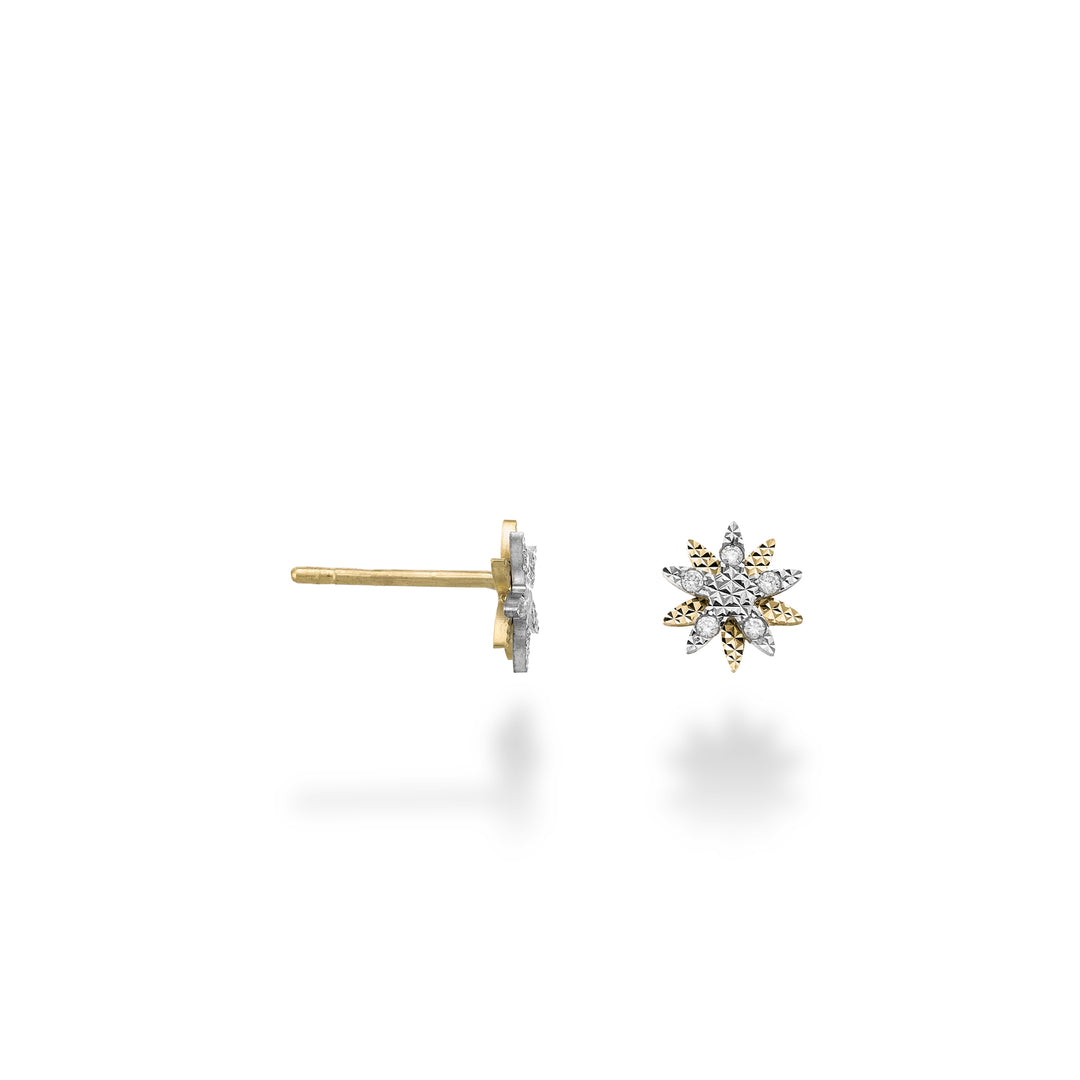 Nihama or 18k flower pattern with diamonds, yellow gold and white gold elements NO5181O7BR006