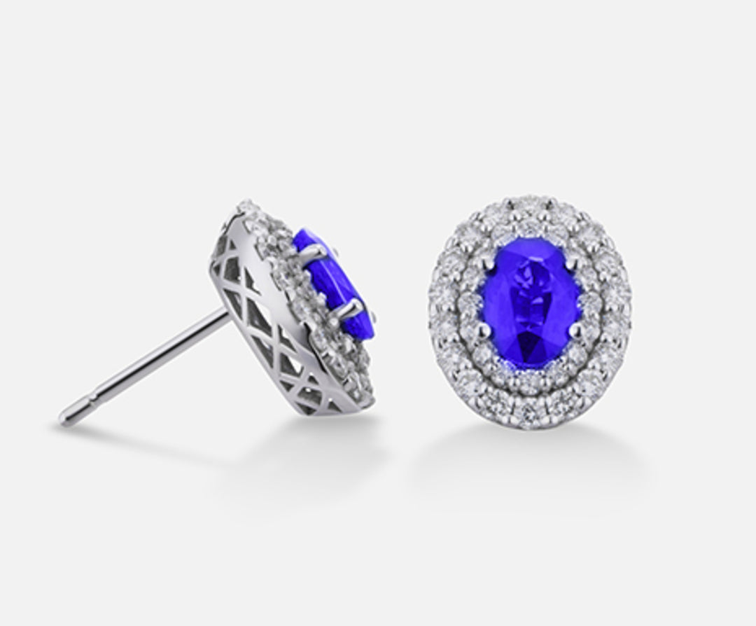 Mikiko oder 18k Tansanit n. Oval 6x4 ct.0,76 Durchmesser ct.0,66 MO5040O4TZN