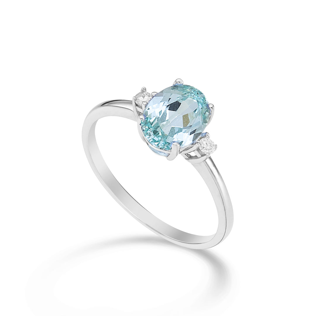 Mikiko, ein ovaler Paraiba-Turmalin aus 18 Karat, 8 x 6 ct., 1,60 Durchm. ct.0,05 MA5074O4PAR