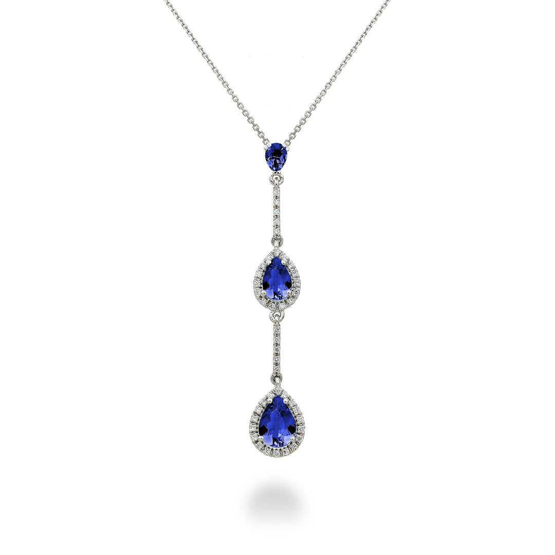 Golay necklace tanzanite drops contour and bars dia PCLC204DTZP57-23058110039
