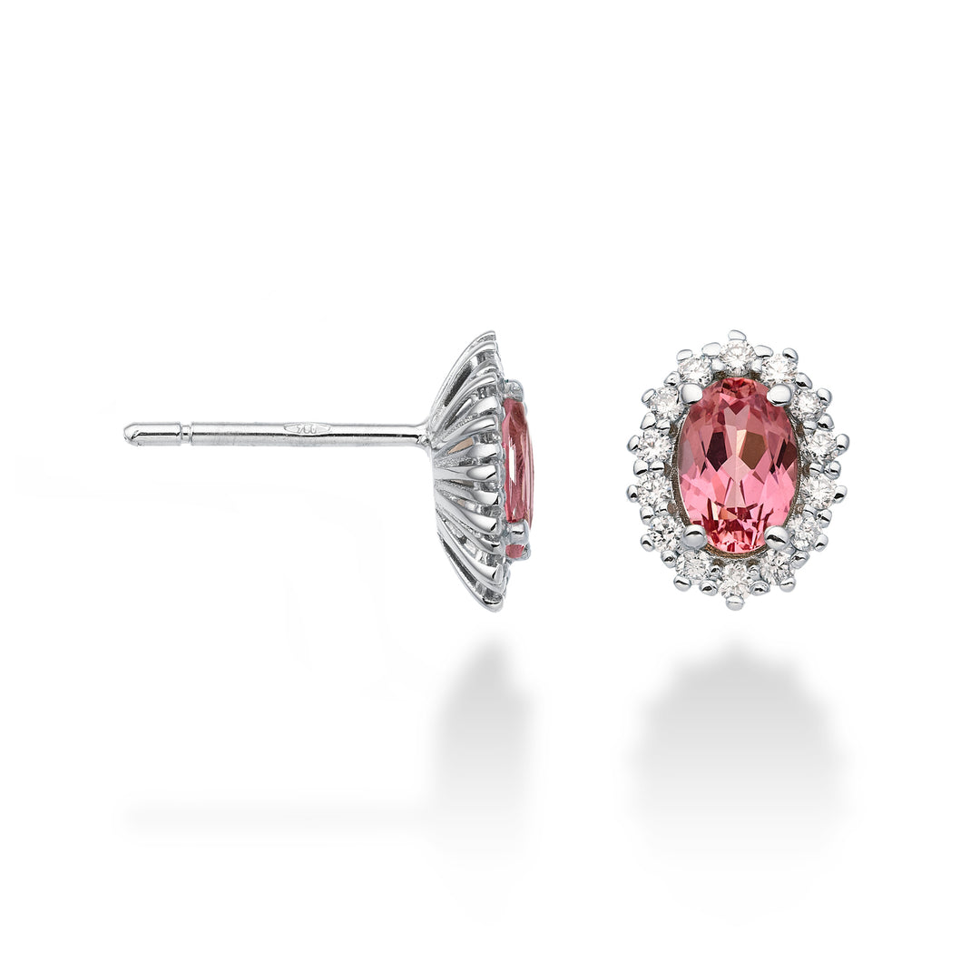 Mikiko oder 18 Karat ovaler rosa Saphir 6x4 ct.1,20 Durchm. 0,26 ct MO5068O4ZFRP