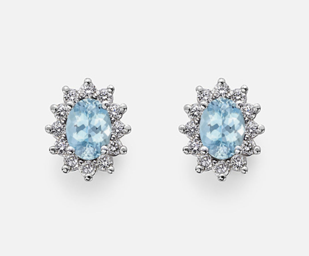 Mikiko oder 18k ovaler Aquamarin 6x4 ct.0,60 Durchm. 0,46 ct MO5030O4AM