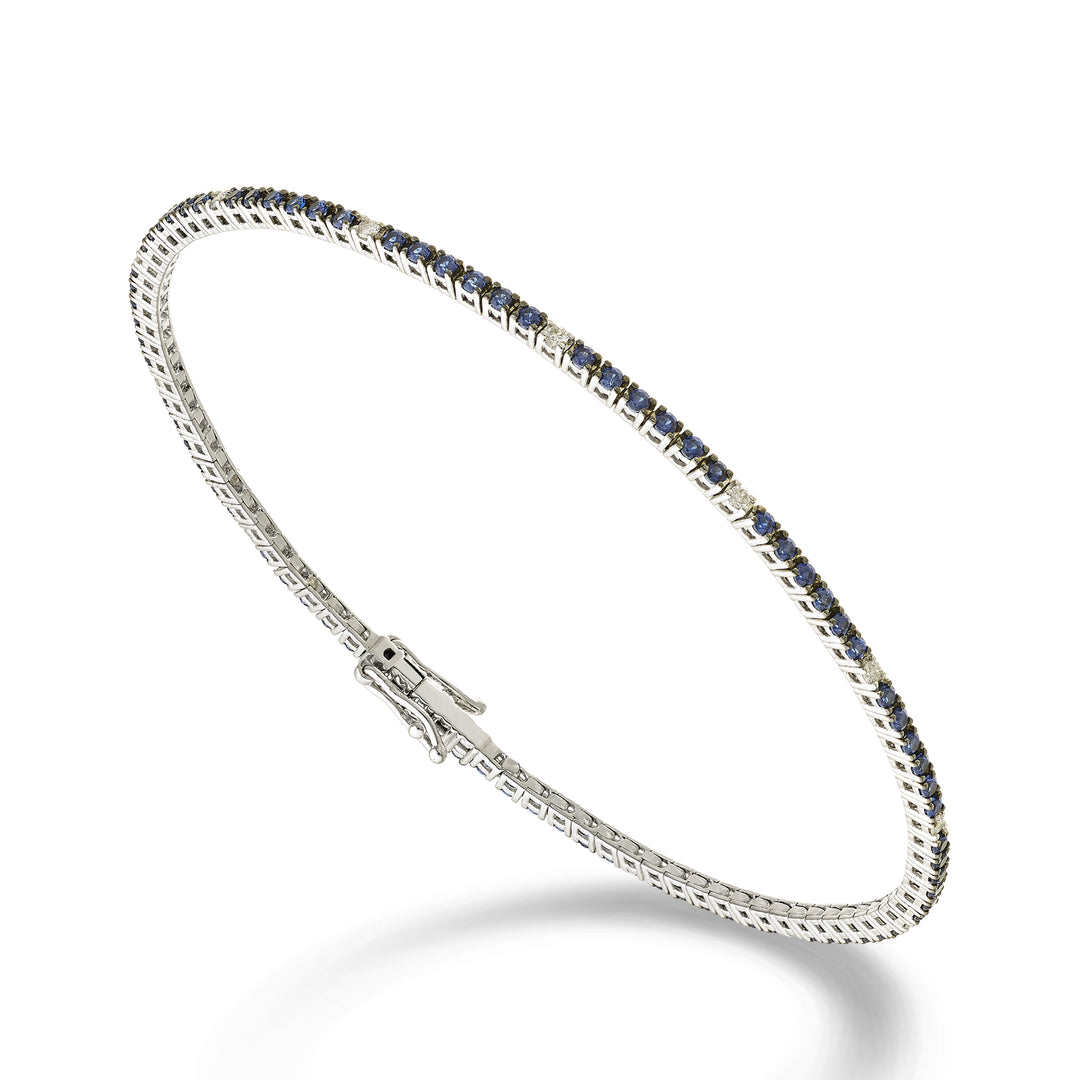 Mikiko br tennis 18k sapphires 1.05 ct diamonds 0.13 ct 17.2 cm - 94 settings MBTF0011ZBRDIO4
