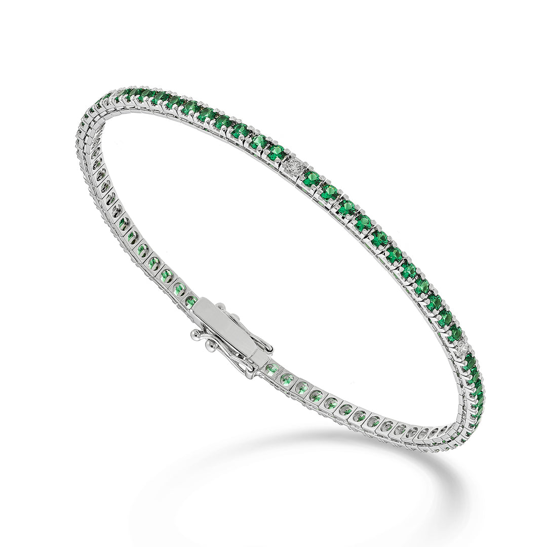 X-Diamond br tennis 18k emerald lab ct.2,30 lab. grown ct.0.22 cm.17.5 - 71 settings LXDBTQ250SMRDIO4