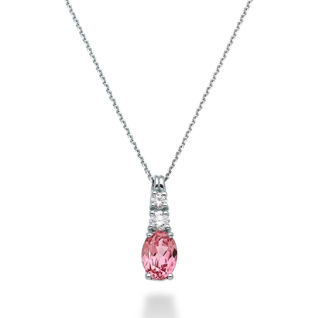 Mikiko cl 18k oval pink sapphire 7x5 ct.0.80 dia ct.0.15 MD5056O4ZFRP