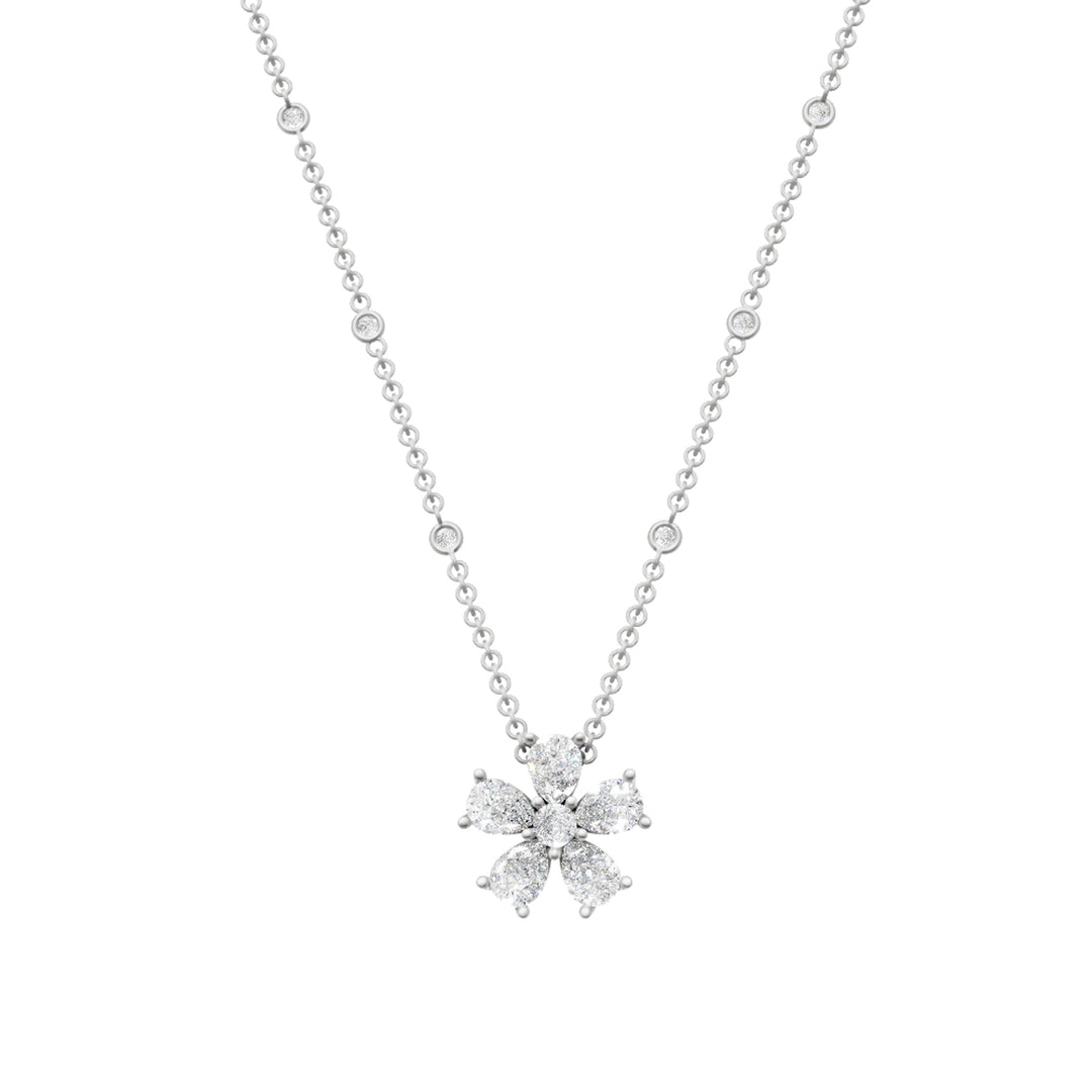 Golay fünf Tropfen Diamant-Blumenhalskette 0,20 ct weiß GMP568D020B-24326110031