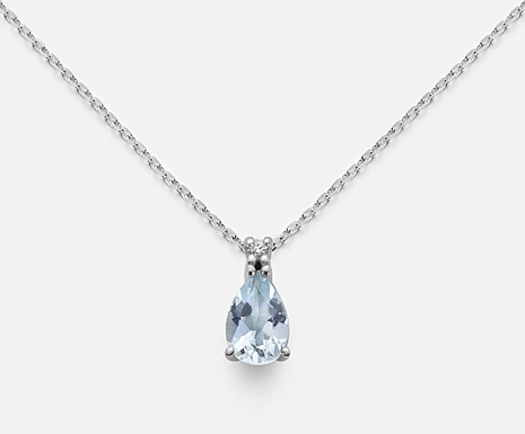 Nihama cl 18k aquamarijn druppel 6x4 ct.0,30 diam. ct.0,01 ND5037O4AM