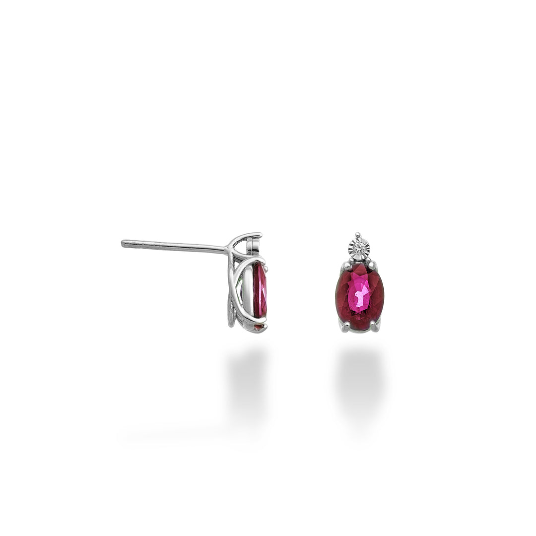 Nihama or 18k oval ruby 7x5 with diamond NO5176O4RBC