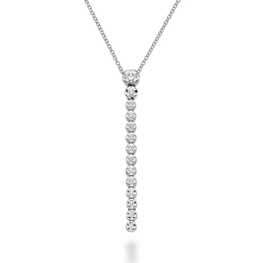 Golay necklace with pendant 1 row 12+1+1 diamonds GMPF019DI-25057110174