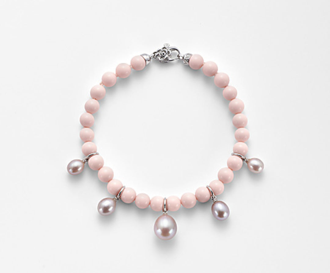 Mikiko br ag925 fw mu drop 5,5/6 6,5/7 8/8,5 rosa Korallenagglomerat 6 mm MB7372A4CORAL