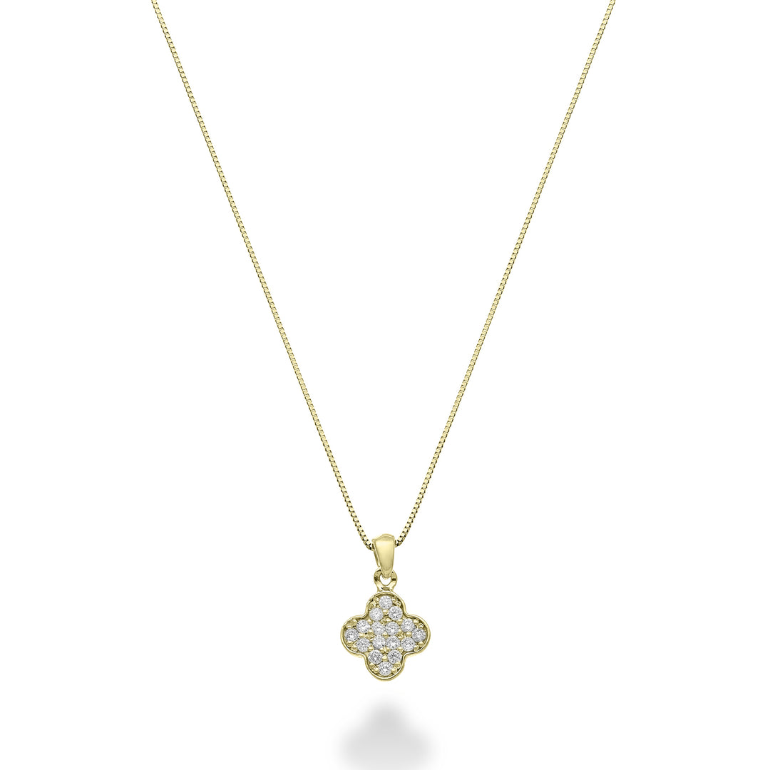 Nihama cl 18k klavertje vier gedraaid 0,06 ct geelgoud ND5163O1BR006B