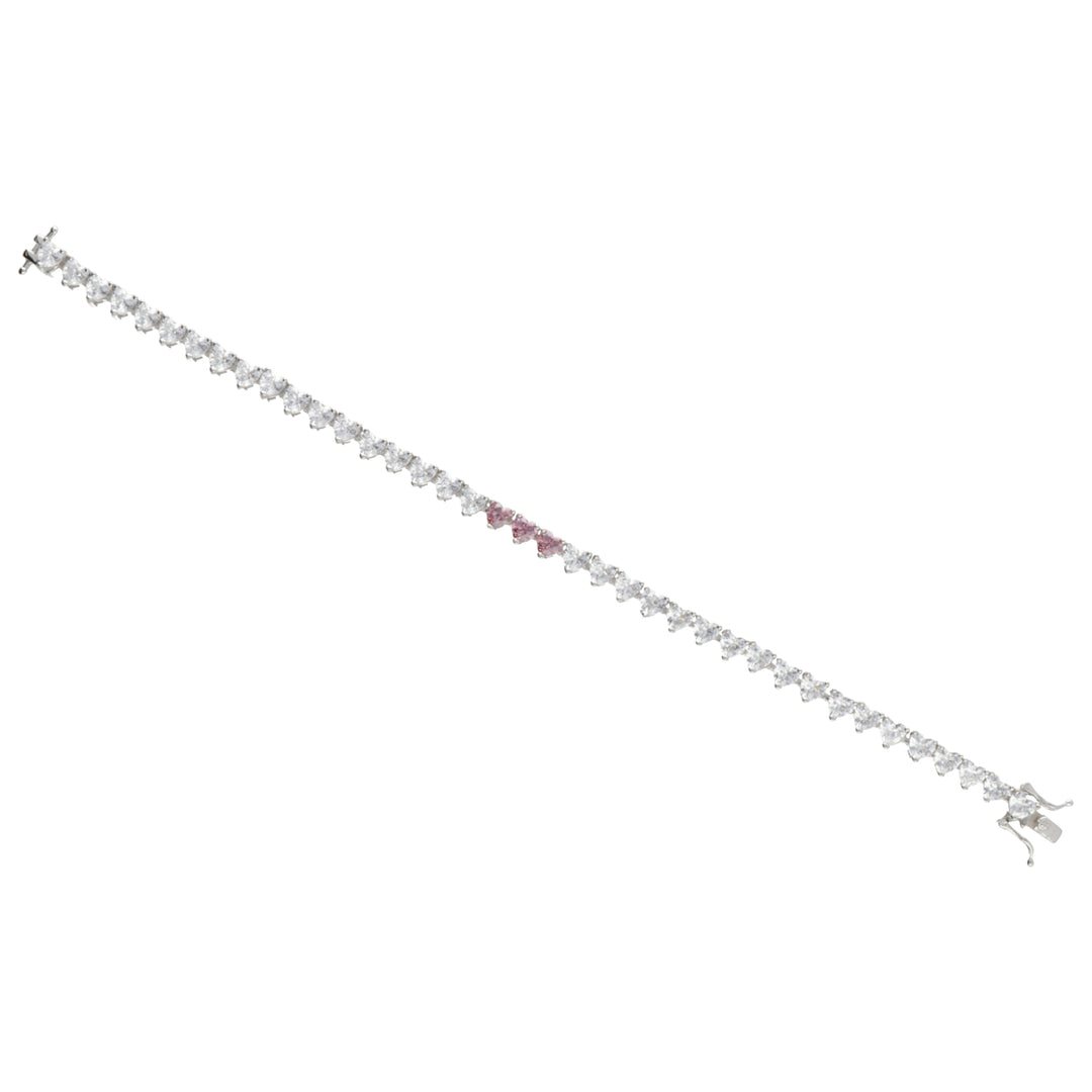 Nihama br ag925 edelsteen swarovski wit en roze NB7440A4ROSA000