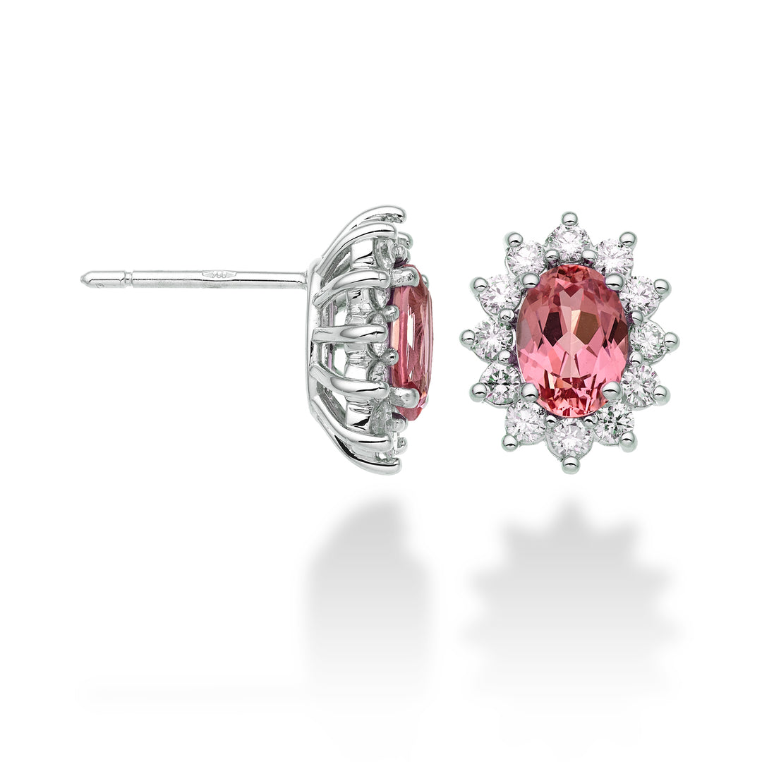 Mikiko oder 18 Karat ovaler rosa Saphir 7x5 ct.1,60 Durchm. 0,60 ct MO5031O4ZFRP