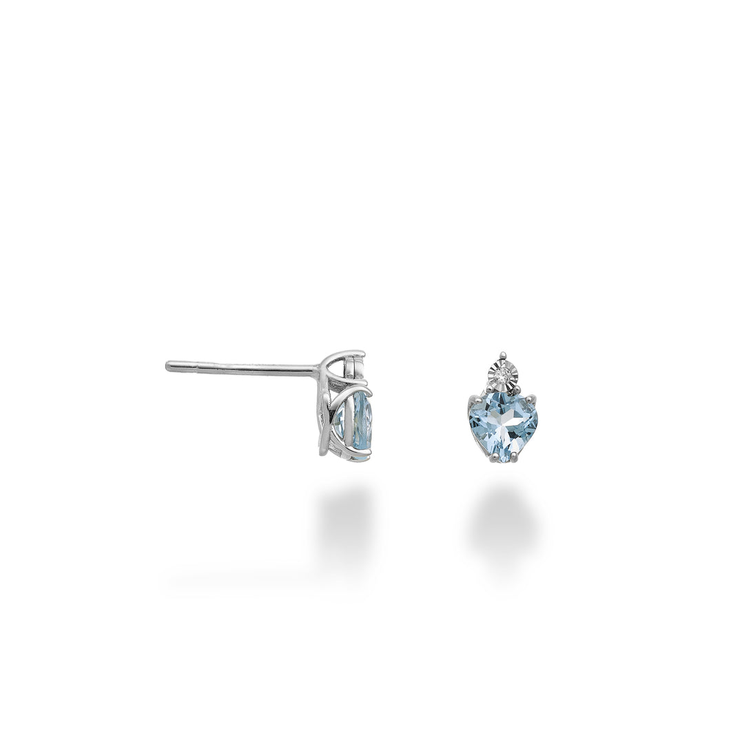 Mikiko oder 9k Aquamarin-Herz 5x5 mit Diamant MO5178R4AM