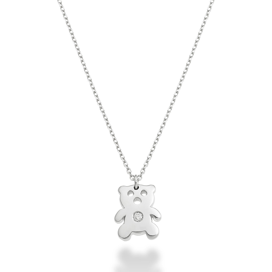 Nihama cl 18k teddybeer 0,01 ct witgoud ND5130O4BR001