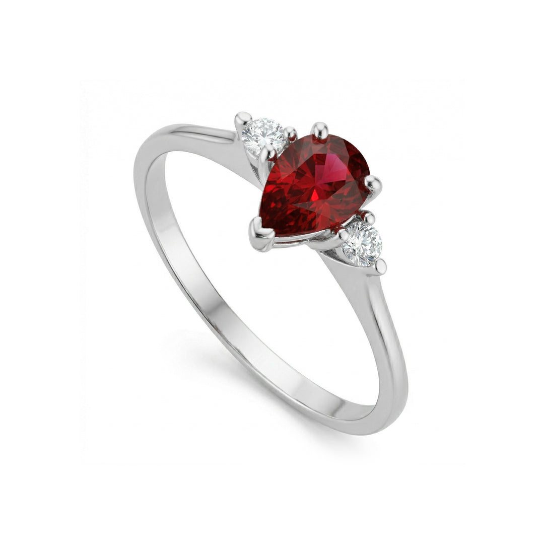Golay ring robijn druppel 6x4 en diamanten ACL491DIRU1-19126110081