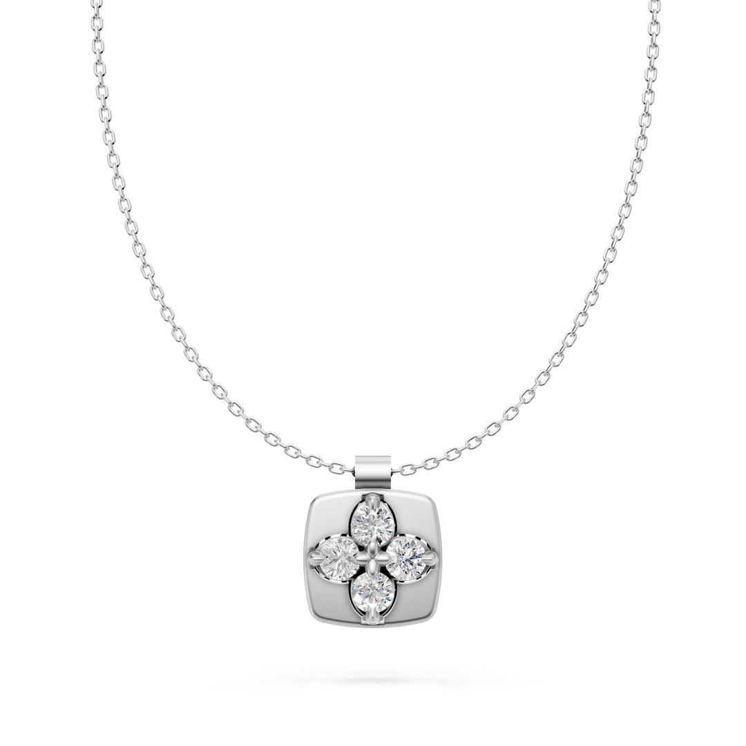 Golay-Satin-Blumenhalskette mit kleinen weißen Diamanten GMPFI01DI74SB-24051110182
