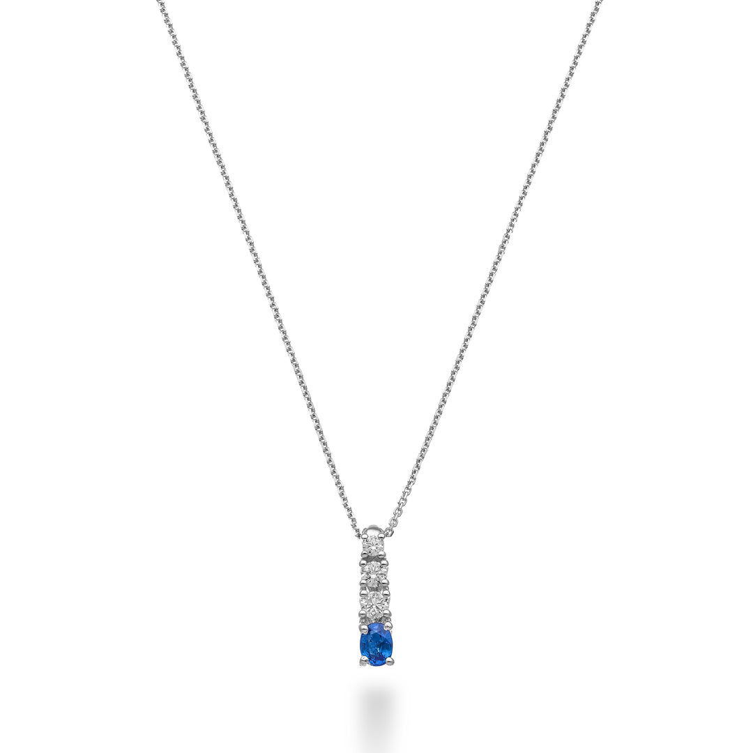 Golay oval zaff pendant necklace 5x4 and 3 graduated diamonds GCLS489DZB54-24270110104