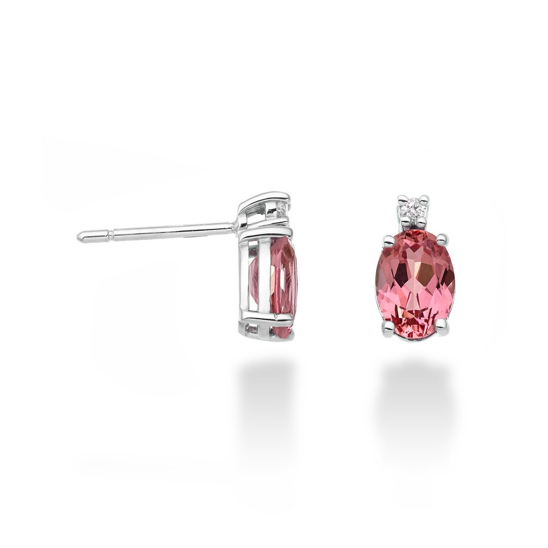 Nihama oder 18k ovaler rosa Saphir 7x5 ct.1,60 Durchm. ct.0,03 NO5024O4ZFRP