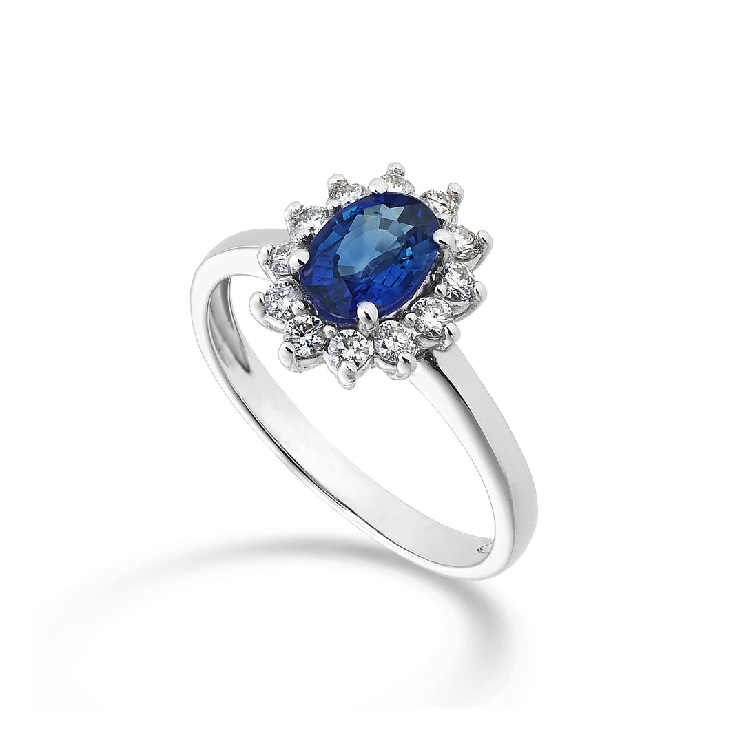 Nihama, ein ovaler Saphir aus 9 Karat, 7 x 5 ct. 0,80 Durchm. 0,30 ct NA5094R4ZFD