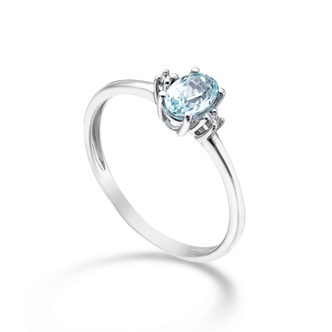Mikiko, ein 18 Karat ovaler Paraiba-Turmalin mit 6 x 4 ct. 0,70 Durchm. ct.0,02 MA5072O4PAR